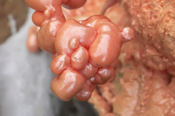 Spraying foam texture. Polyurethane foam close up.