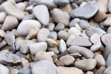 close-up of pebbles on beach