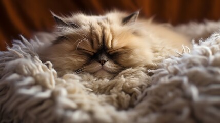 Soft and Fluffy: A Himalayan Cat's Cozy Naptime