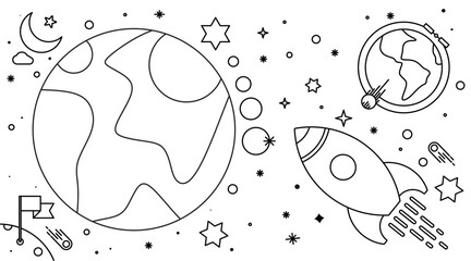 earth and galaxy stars vector