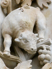 Fototapeta premium toro sin cuernos en la catedral de salamanca