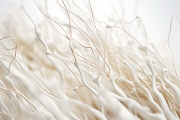 Collagen molecules on white. Molecules form fibrils & fibers. Generative AI