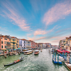 Astonishing morning cityscape of Venice with famous Canal Grande.