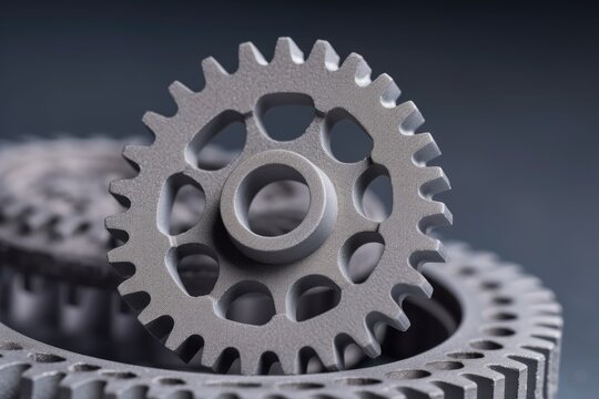 two gears in close proximity on a table, one larger than the other Generative AI
