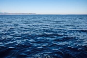 Obraz premium serene body of water with a small island in the distance Generative AI