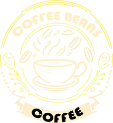 Coffee Beans Cup Logo Vector File