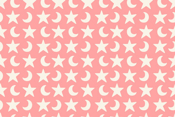 seamless background with stars and moon