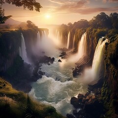 Majesty waterfall: An AI generated waterfall scenery