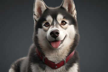 Portrait of a beautiful dog breed husky close-up. AI generated, human enhanced
