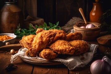 Delicious and crunchy Southern-style chicken. Generative AI