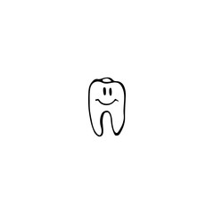 cute teeth doodle vector illustration
