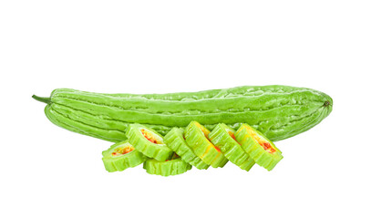 Fresh bitter gourd isolated on   transparent png