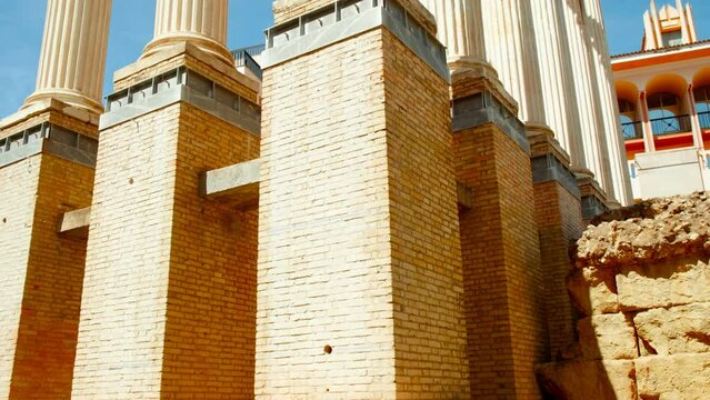 Templo Romano de Cordoba, Andalusia, Spain, ancient Roman temple ruins, dating back to 54 AD during the reign of Emperor Claudius