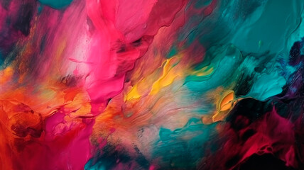 Obraz na płótnie Canvas Modern Multicolored Painting. Contemporary Design Texture Banner. Generative AI