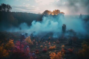 Colorful fog. Generative AI