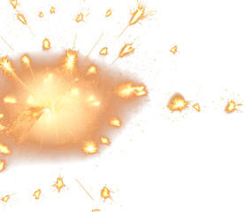 Obraz premium Isolated gold sparkler fire sparks created using generative ai