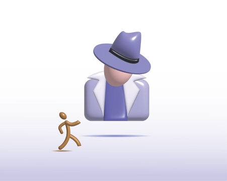 Anonymous illustration. selection process. Investigation concept. hacker and identification symbol. unnamed. secret agent artwork. unknown avtar 3d. modern design. unrecognizable symbol. mysterious