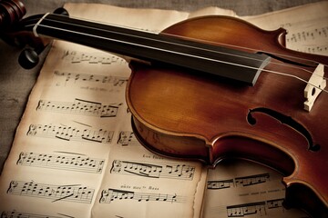 Naklejka premium illustration, vintage viola, generative ai
