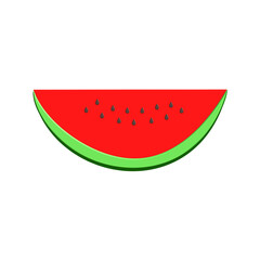 Juicy watermelon slices vector illustration in flat design isolated on white background.