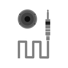 Headphone or audio jack Plug or headphones for listening to music from your computer or smartphone. Cables for gadgets and electronics data transmission input and output vector in flat style.