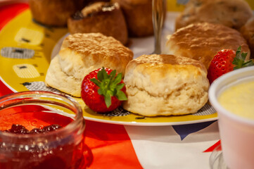 Photo of British Afternoon Tea scones with jam and clotted cream