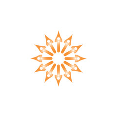 Flower Logo Template Illustration Design Vector. Premium vector logo design. sun and star