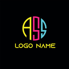 ASS letter design logo logotype icon concept with serif font and classic elegant style look vector illustration. Abstract letter A S S minimal logo design template. logo for company