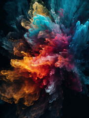 Colorful smoke flying in the air Generative Ai