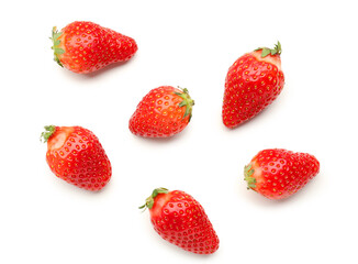 Fototapeta na wymiar Fresh strawberries on white background