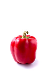 Red Bell pepper isolated on white. With clipping path. Peppers. Paprika.