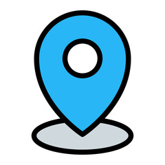 Pin Location Simple Line Icon Symbol