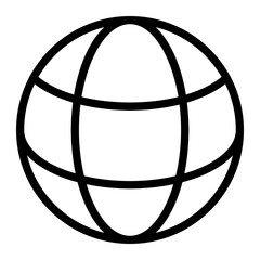 International Globe Simple Line Icon Symbol