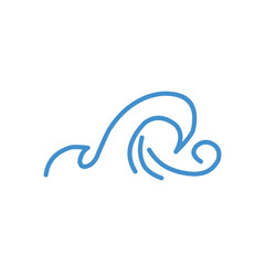 Hand drawn doodle waves vector illustration