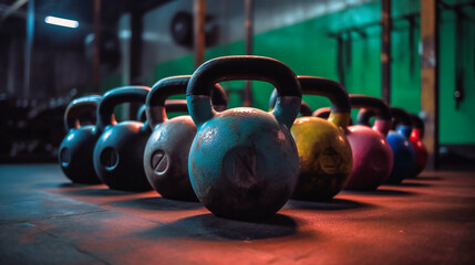Naklejka na ściany i meble The importance of kettlebells in a gym