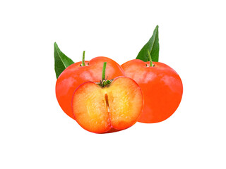 Fresh cherries on   transparent png