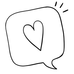 Love chat icon watercolor illustration style. Symbol sweet talk isolated.