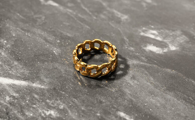 Beautiful ring on dark background