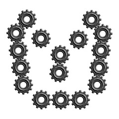 3D sprockets working progress concept Industrial Mechanism Engineering Team data analysis business gears Problem solving coaching vector illustration.