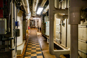 Utility tunnel under urban building