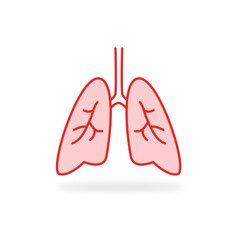 lungs icon, breath linear sign on white background - editable vector illustration eps10.