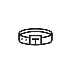 Buckle Belt Dog Outline Icon