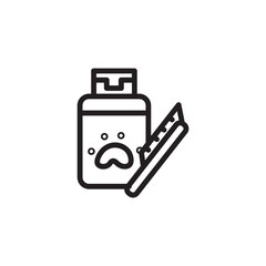 Brush Cat Dog Outline Icon
