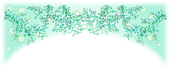 上に葉と枝があるカラーイラスト