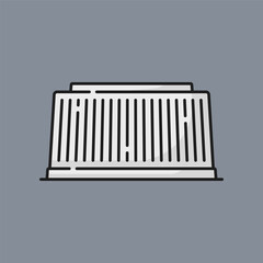 Blank foil food doy pack, pouch bag packaging, plastic cardboard container. Vector package for food production, snack bag color line icon