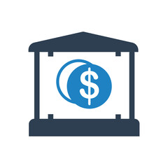 Bank, Money, dollar, savings icon vector