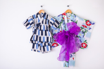 紫陽花の浴衣と甚平　JAPAN