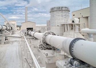 Calx roasting rotating furnace with pipe and steam at plant