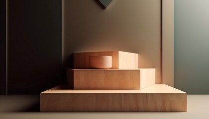 Podium for product presentation, generative AI