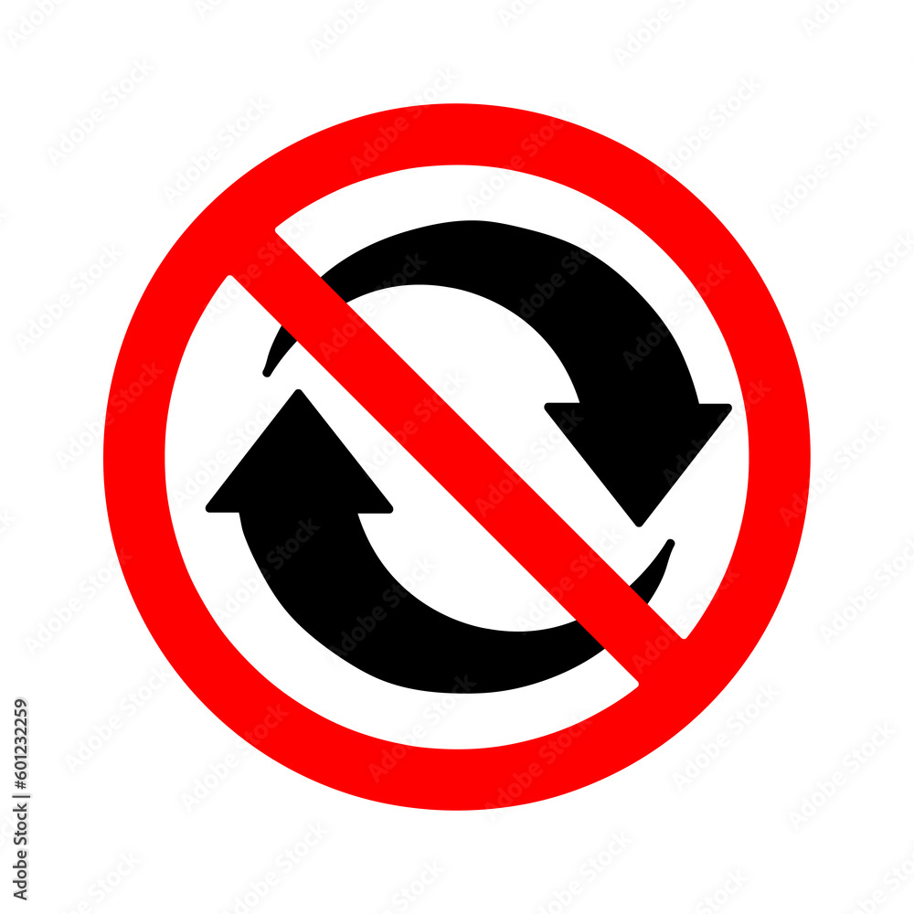 Poster do not recycle only trash sign or non recyclable waste icon on white background..eps