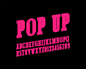 Pop up slanted designer font set